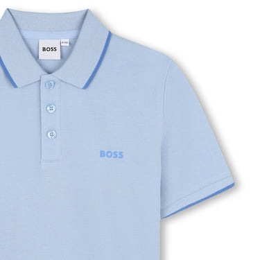 BOSS playera Polo para niño y adolescente azul